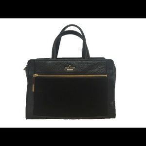 Kate Spade black suede and leather handbag
